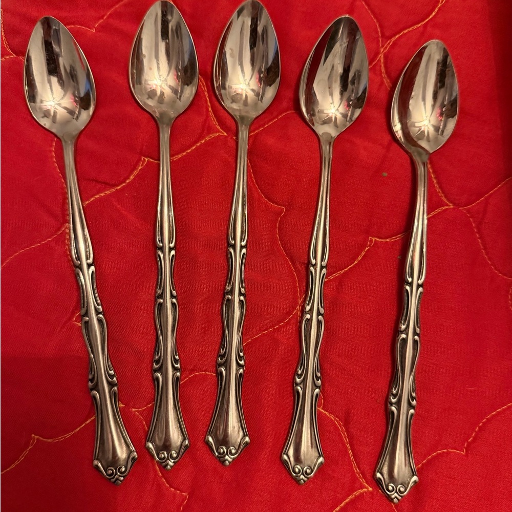 5 Northland Stainless Ice Tea Spoons Made in Japan